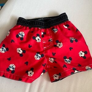 Mickey Mouse Disney swim trunks with liner 6/9 months